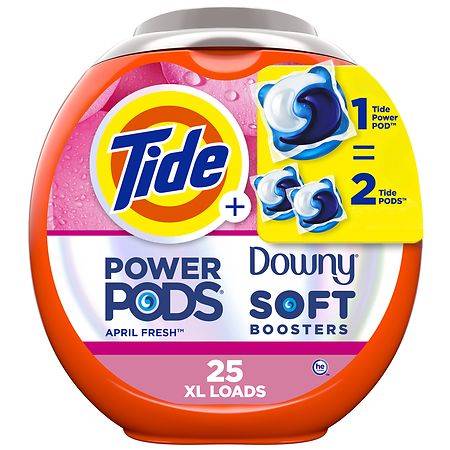 Tide Plus Laundry Detergent With Downy Soft Boosters Power Pods, April Fresh (25 ct)