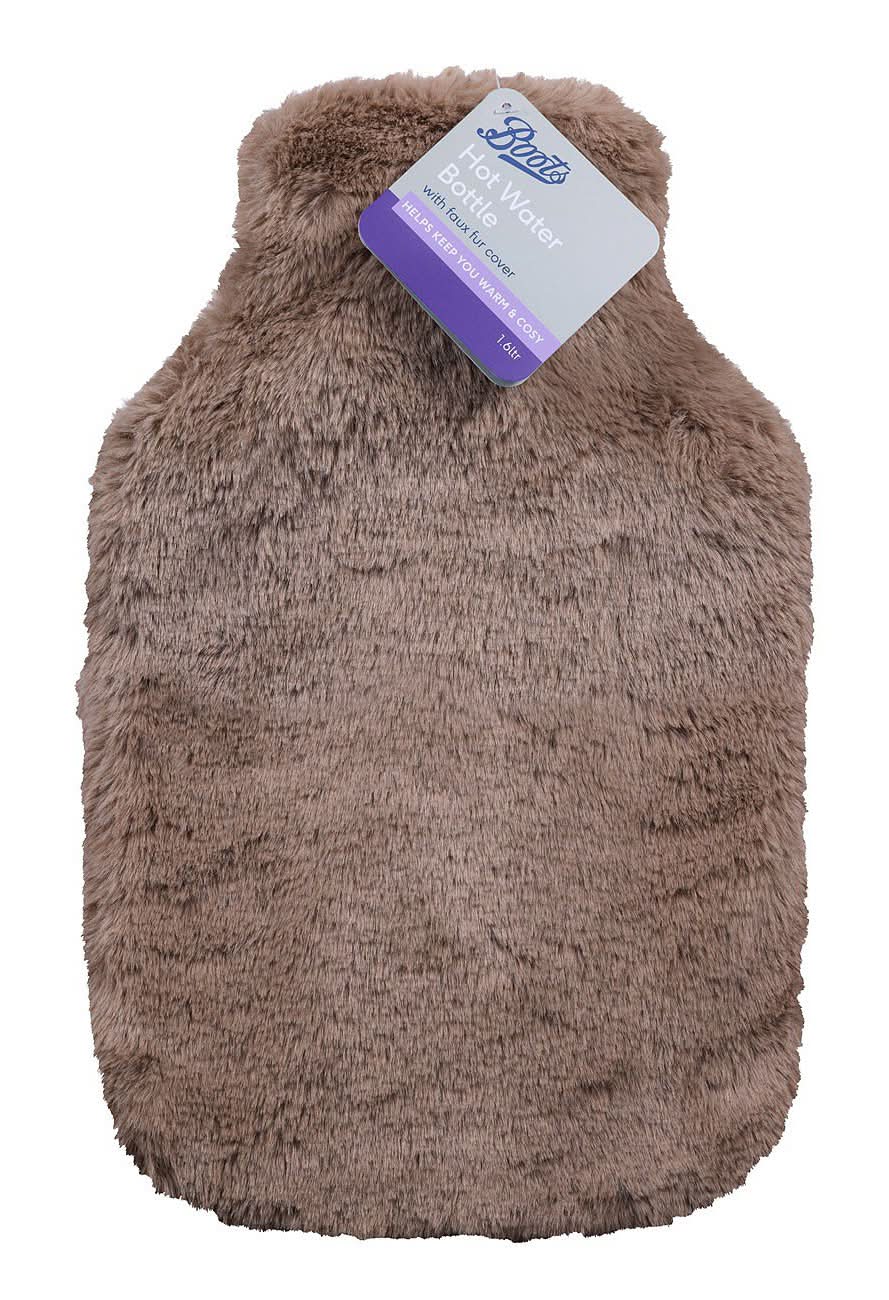 Boots Mocha, Hot Water Bottle With Faux Fur Cover 1.6 L