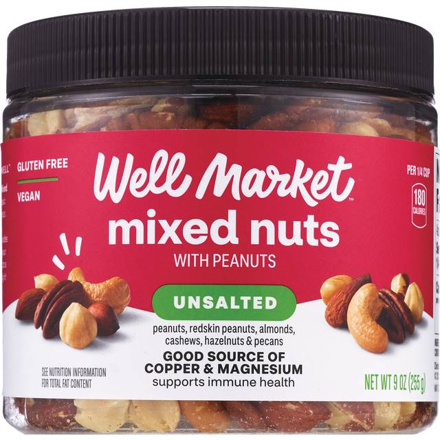 Well Market, Mixed Nuts With Peanuts, 9 Oz