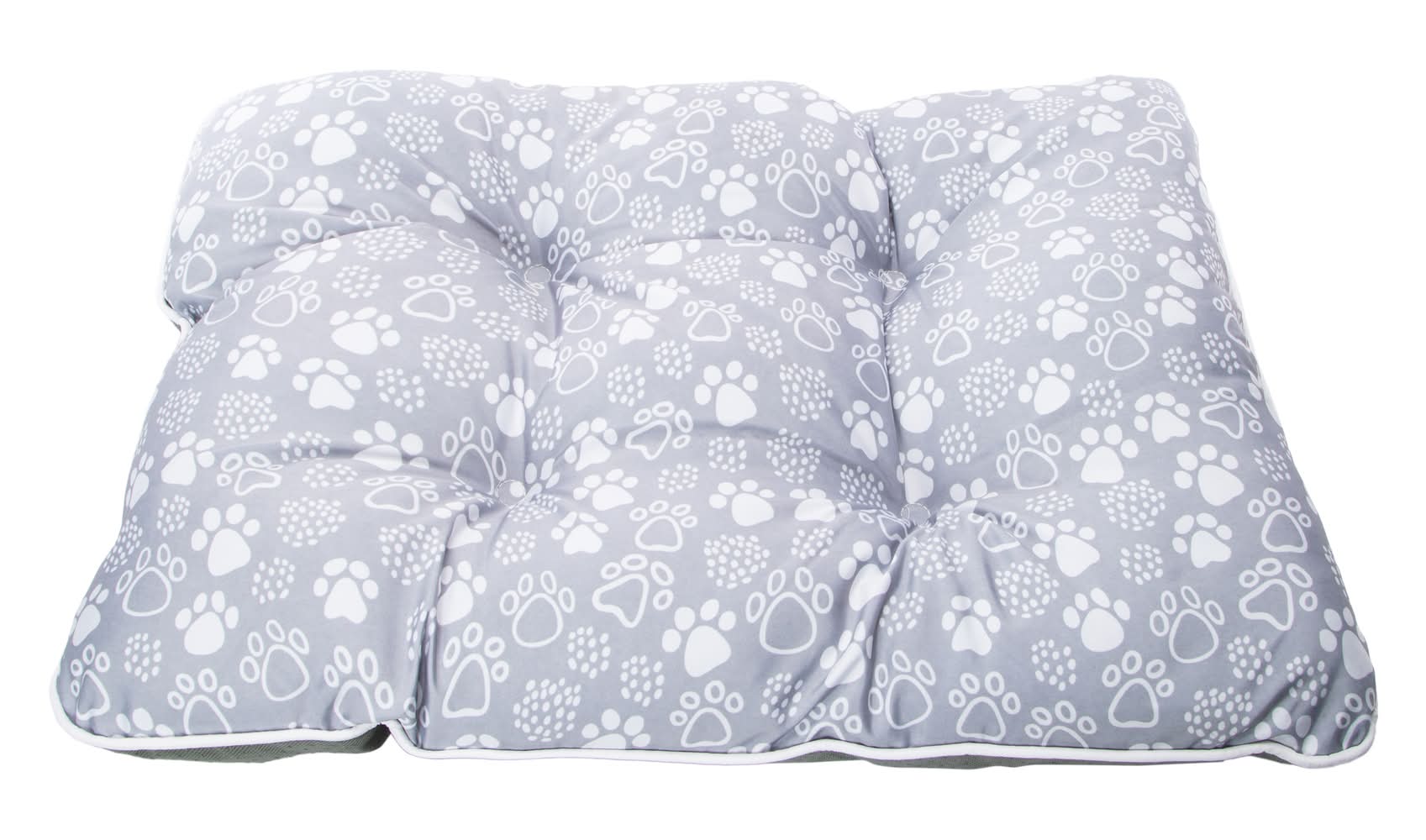 Paws Tufted Pet Bed 25in x 19in Gray