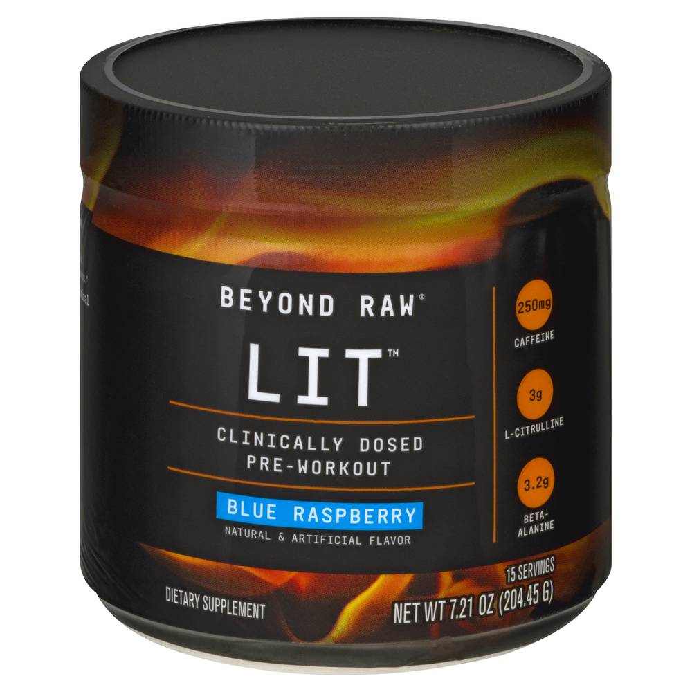 Beyond Raw Lit Blue Raspberry Pre-Workout (7.2 oz)