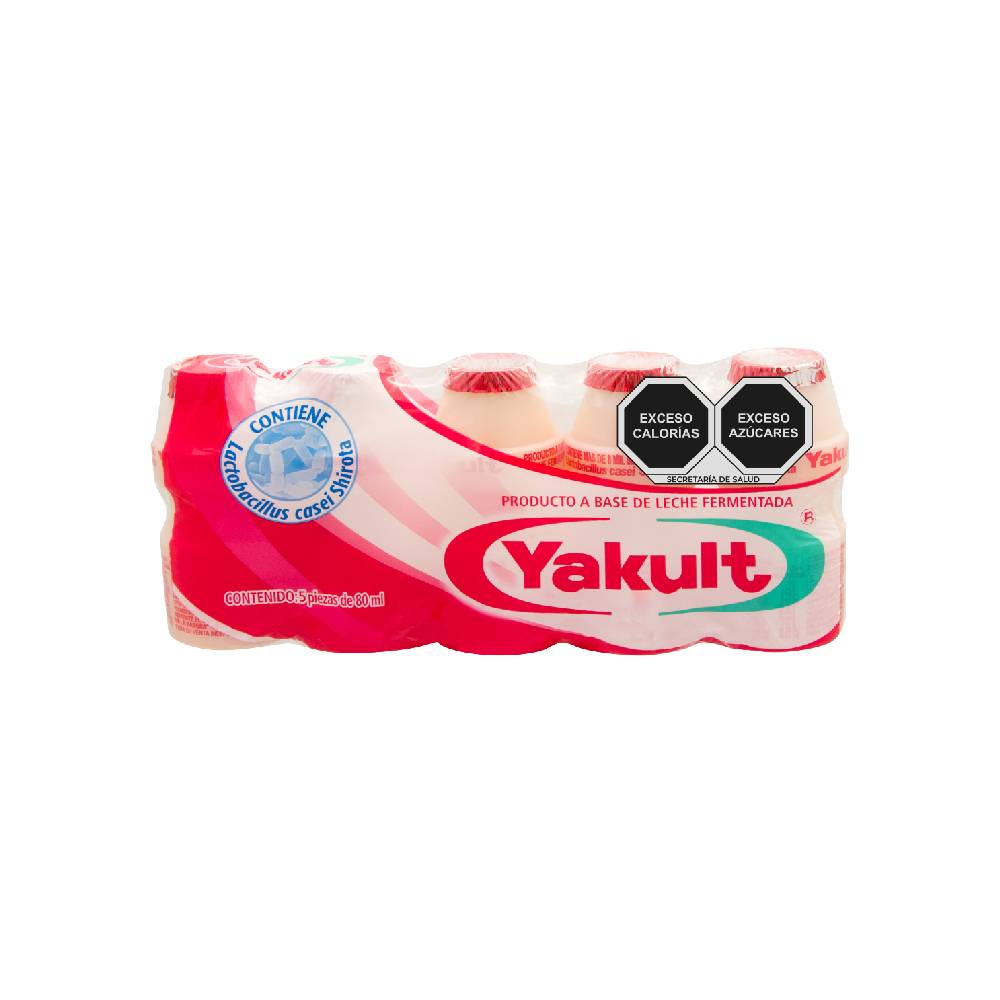 Yakult alimento lácteo fermentado (5 pack, 80 ml)