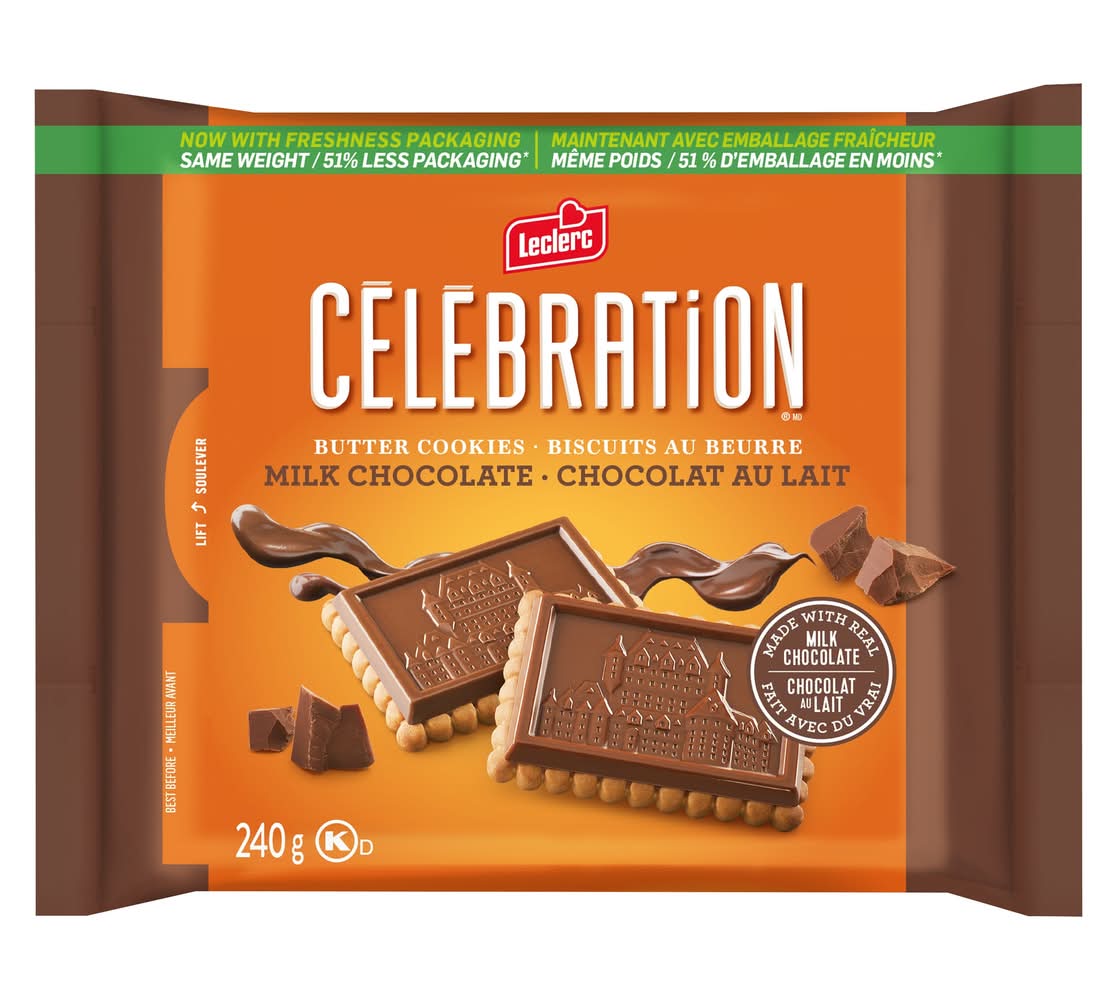 Leclerc Celebration Butter Cookies, Milk Chocolate (240 g)