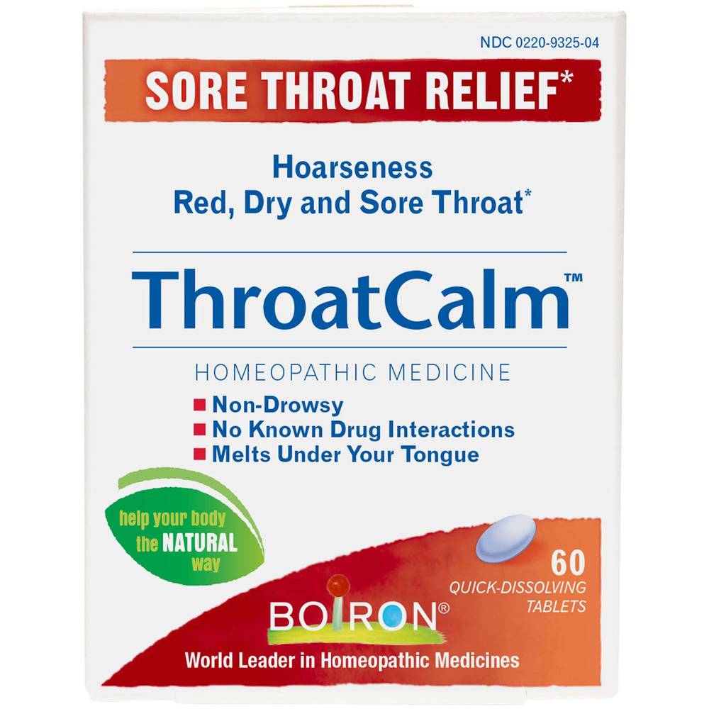 Throatcalm – Homeopathic Medicine For Sore Throat Relief (60 Quick-Dissolving Tablets)