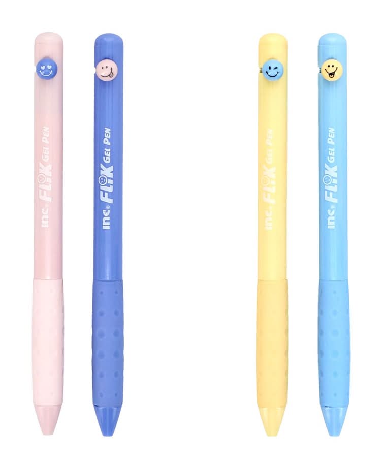 Inc. Flix Black Ink Gel Pens, Assorted Colors, 2-pc Pack.