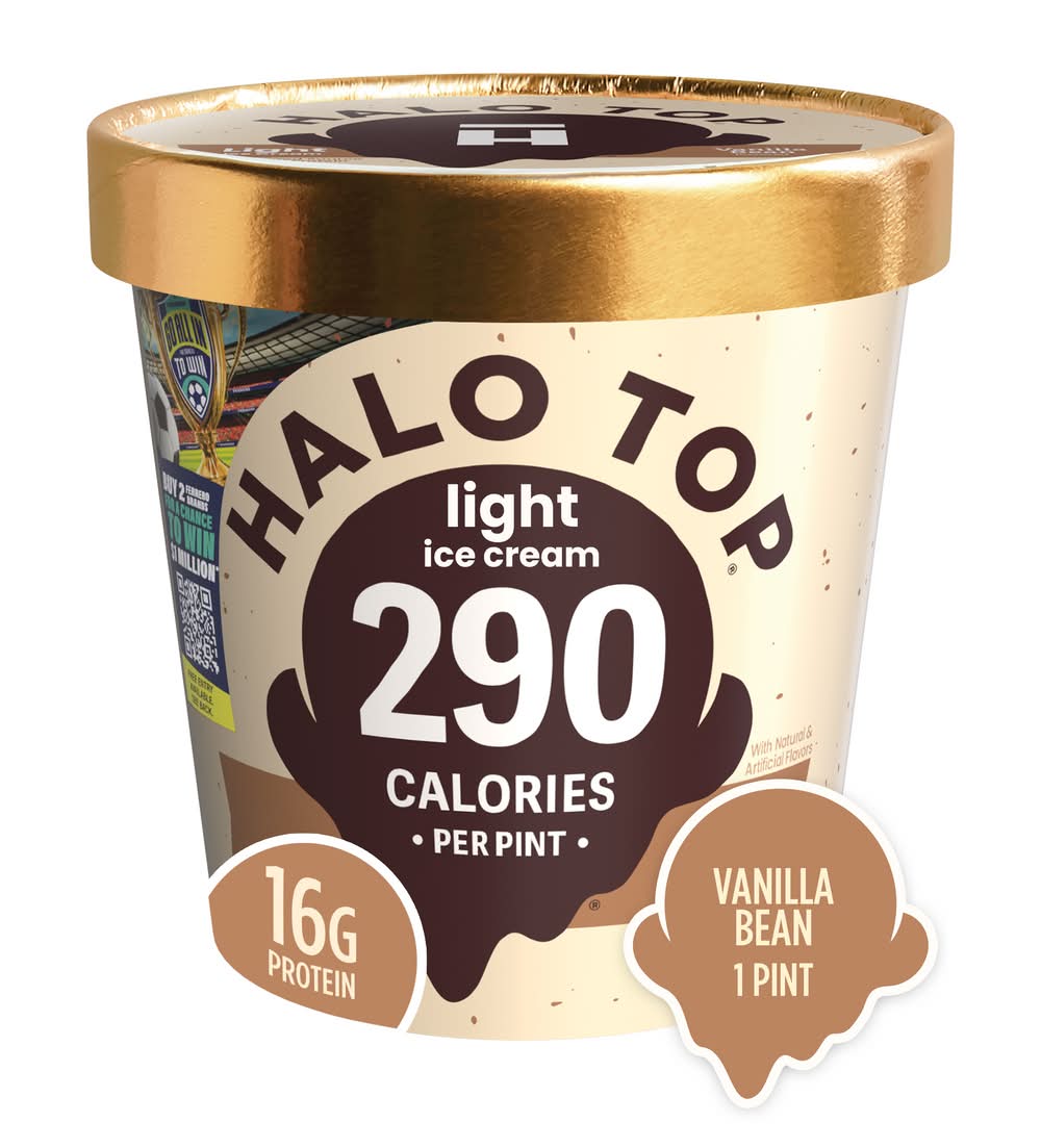 Halo Top Light Ice Cream, Vanilla Bean (1 pint)