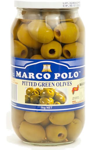Marco Polo Green Olives Pitted (1kg)