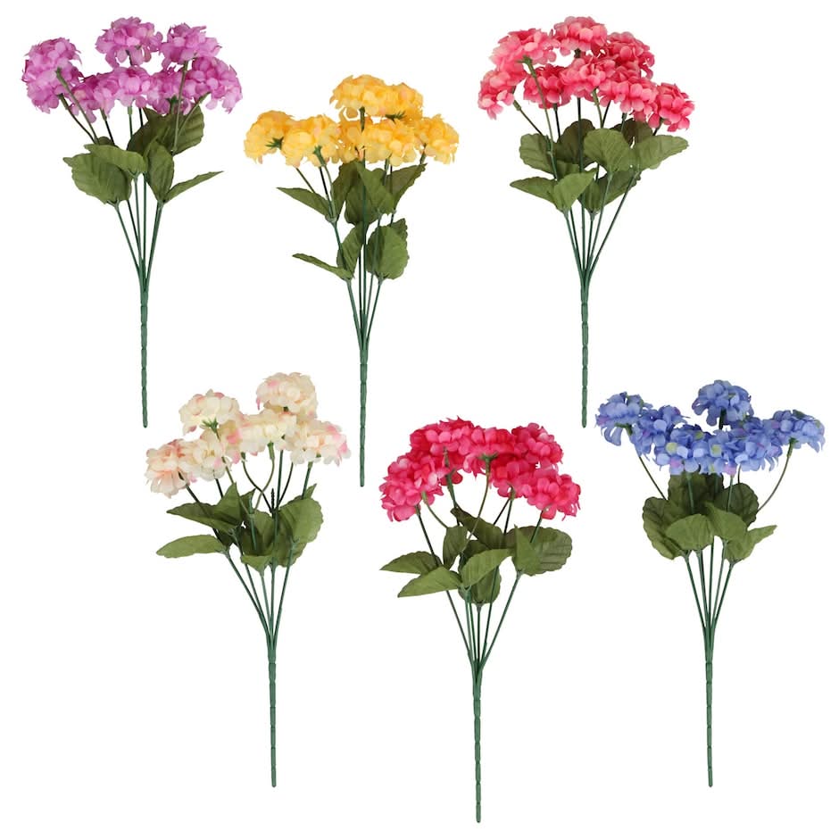 Artificial Hydrangea Flower Bushes, 15 in.