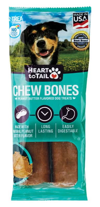 Heart To Tail Chew Bones Dog Treats, Peanut Butter (5.6 oz)