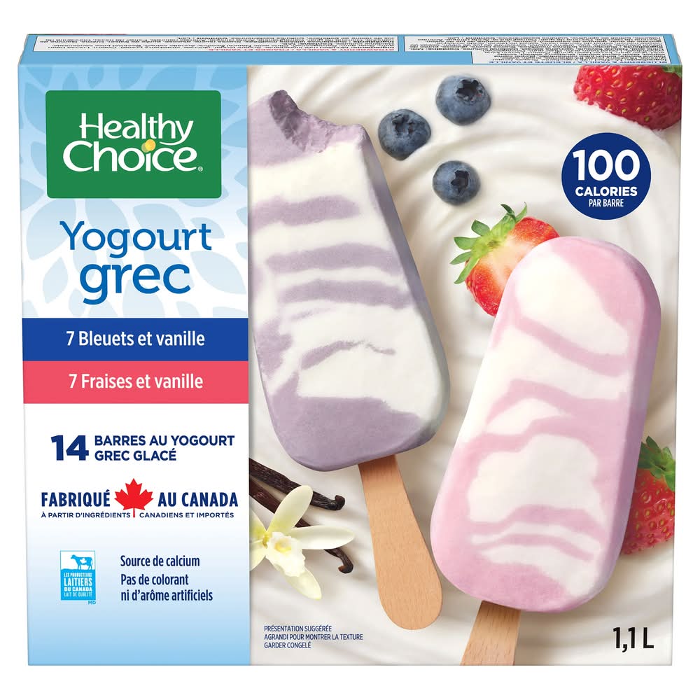 Hc Grk Yogurt Bars 8 / Healthy Choice Greek Yogurt Frozen Bars (14 x 80 ml)