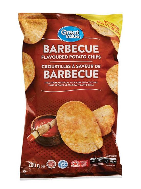 Great Value Barbecue Flavoured Potato Chips (200 g)