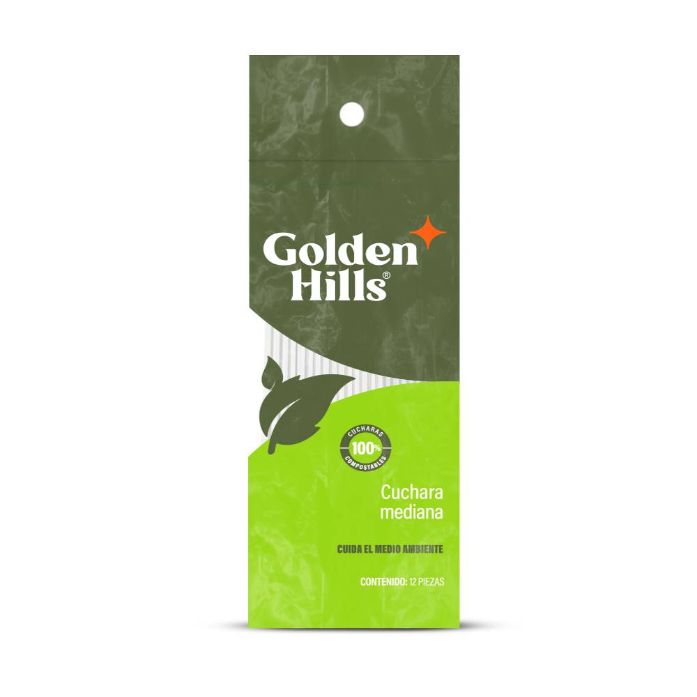 Golden Hills · Cuchara desechable, M (12 un)