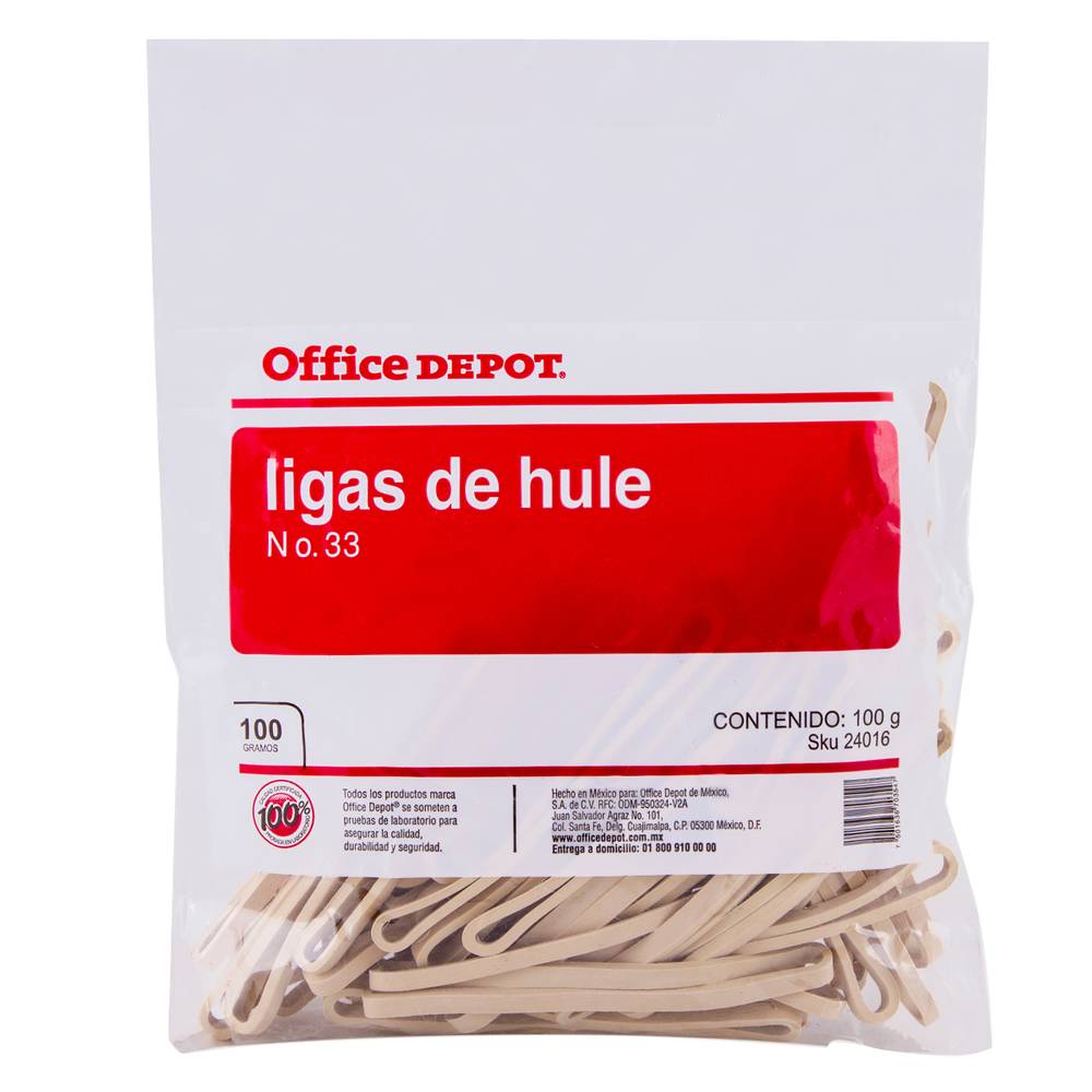 Office depot ligas de hule no. 33 (bolsa 100 g)