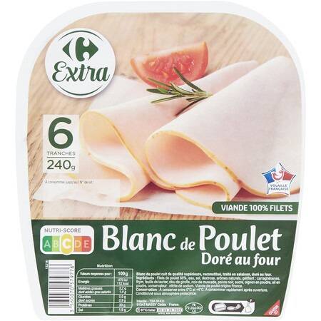 Carrefour Extra - Blanc de poulet doré au four (6 pièces)