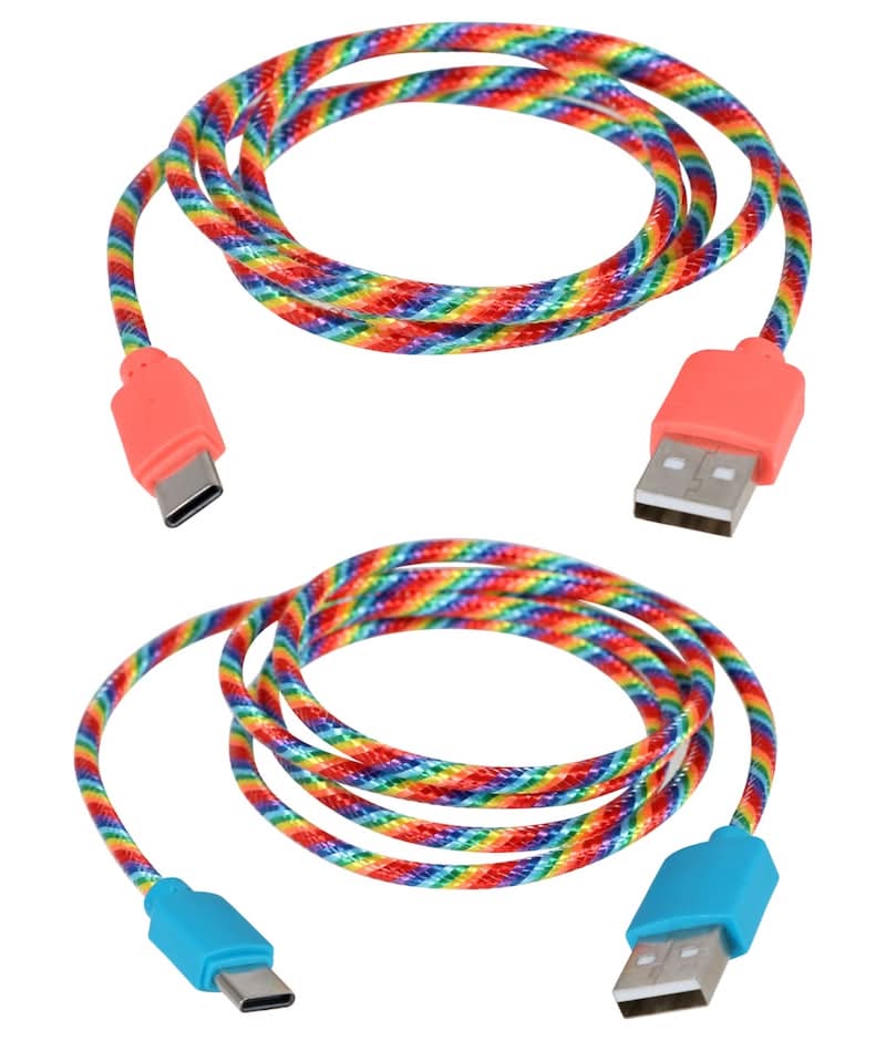 E-Circuit Fabric Usb-C Charging Cables, 39 in, Assorted