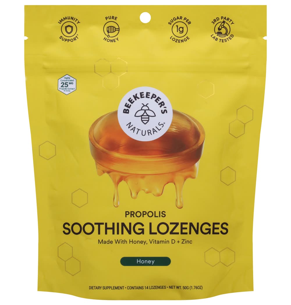 Beekeeper's Naturals Propolis Soothing Lozenges, Honey (1.76 oz)