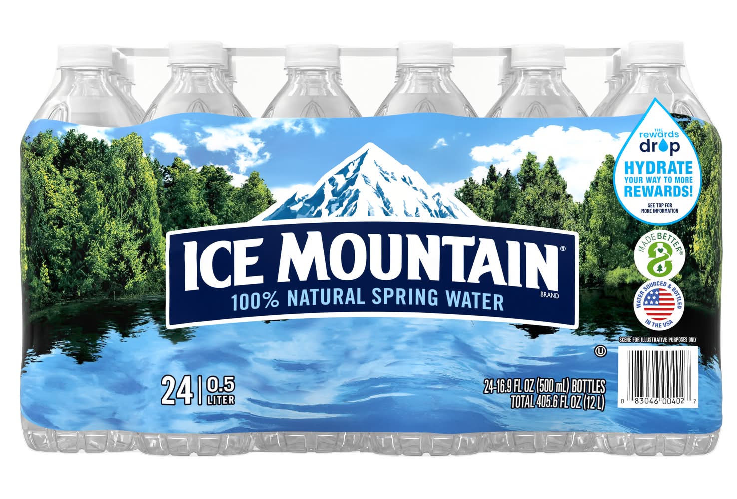 Ice Mountain 100% Natural Spring Water (24 x 16.9 fl oz)