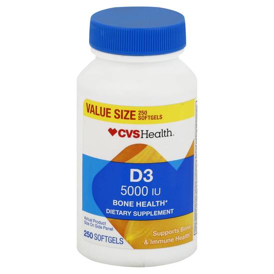 Cvs Health Vitamin D3 5000 Iu Bone Health Softgels