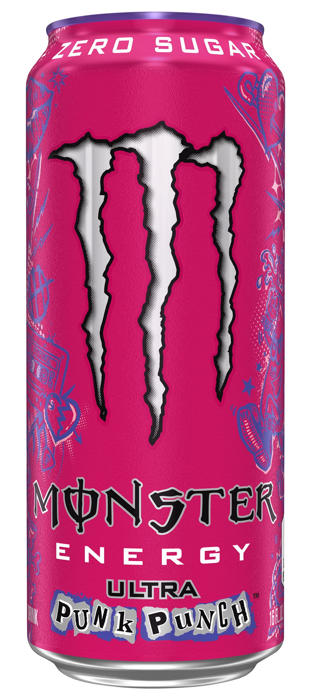 Monster Ultra Zero Sugar Energy Drink, Punk Punch (16 fl oz)