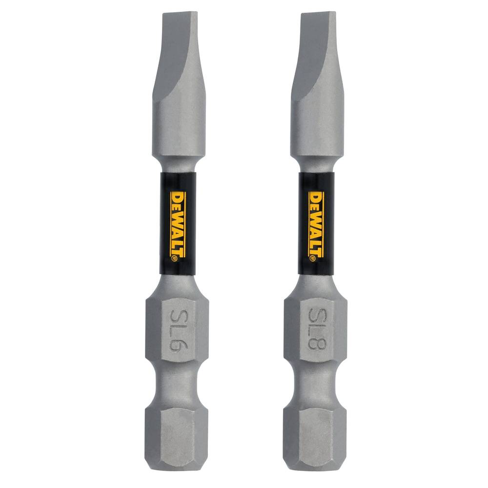 DEWALT TOUGH GRIP Slotted Screwdriver Bit Set (2-Piece) | DWAF2SL8TG2