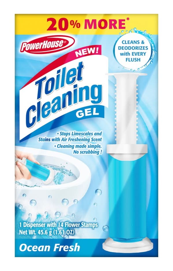 PowerHouse Toilet Cleaning Gel, Ocean Fresh (1.61 oz, 15 ct)