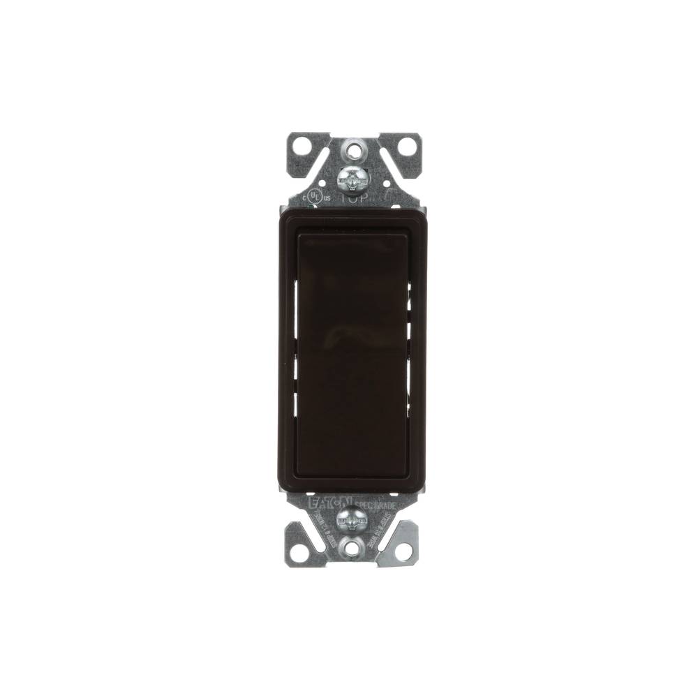 Eaton 15-amp Single-pole Rocker Light Switch, Brown | 7501B-SP-L