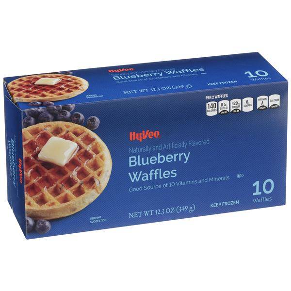 Hy-Vee Waffles, Blueberry (12.3 oz, 10 ct)