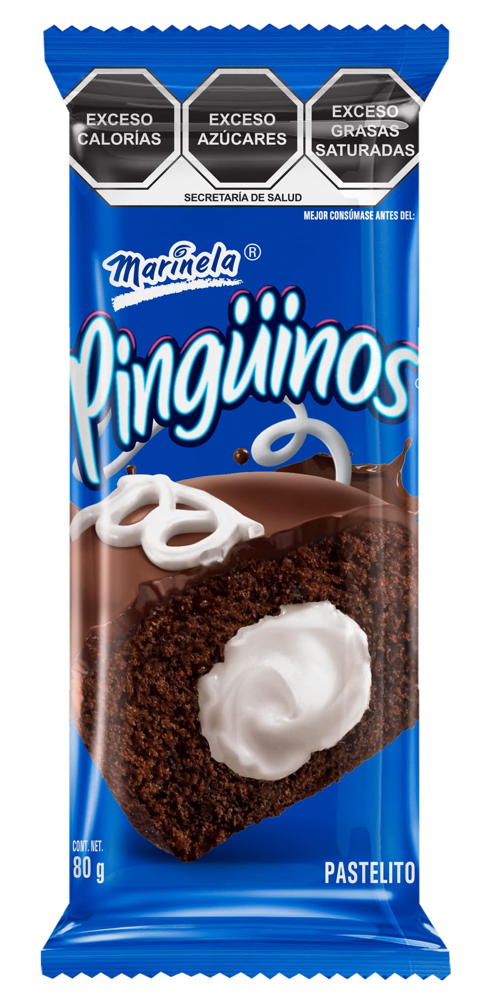 Marinela · Pingüinos pastelito de chocolate relleno (80 g)