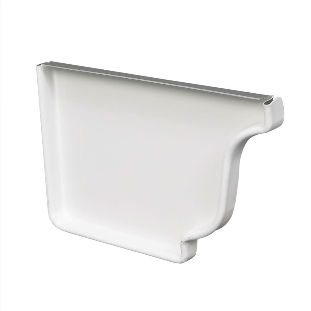 Amerimax 3.5 In. H X 5 In. W X 0.5 In. L White Aluminum K Left End Cap