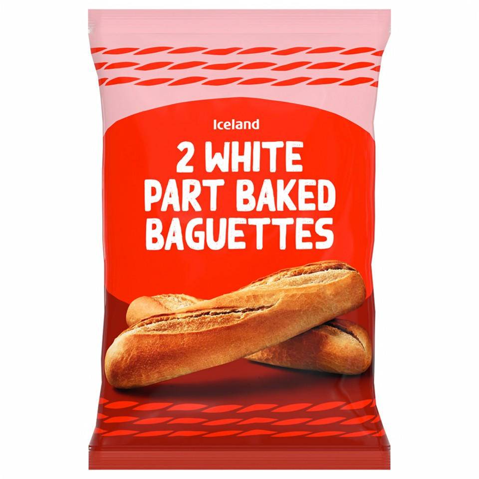 Iceland White Part Baked Baguettes
