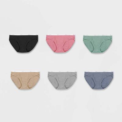 Hanes Cotton Ribbed Heather Hipster Underwear, Women, 5 (6 ct)