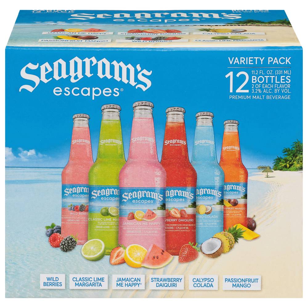 Seagram's Escapes Premium Malt Beverage Beer, Assorted (12 x 11.2 fl oz)