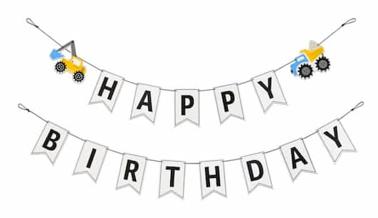 Celebrate It Happy Birthday Construction Banner Set, 5 ft, White