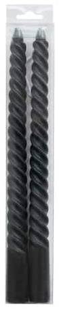 Ashland Twist Taper Candles, Black (2 ct)