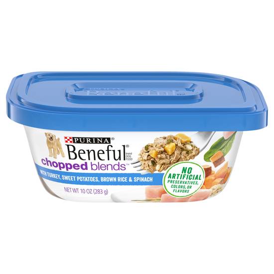 Purina Beneful Chopped Blends Turkey Sweet Potatoes Brown Rice & Spinach