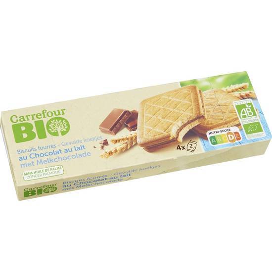 Carrefour Bio - Biscuits fourrés (chocolat au lait)