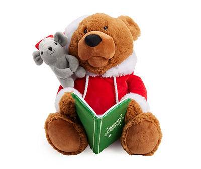 11" Story Telling Santa Bear & Mouse Animated Plush