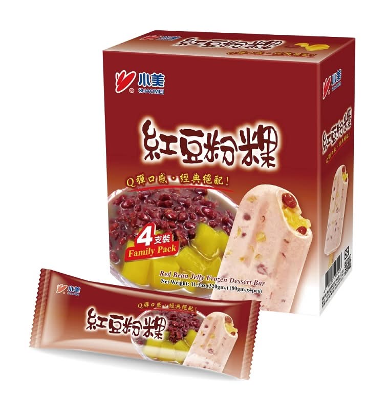 小美紅豆粉粿冰棒 (每盒4支) <80g克 x 4 x 1BOX盒>