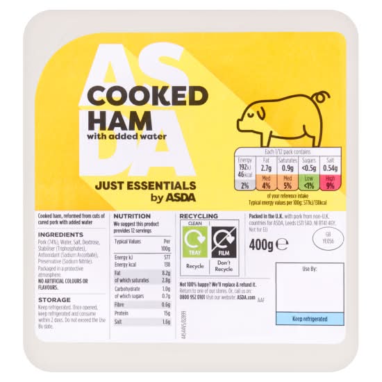 ASDA Cooked Ham Slices (400g)