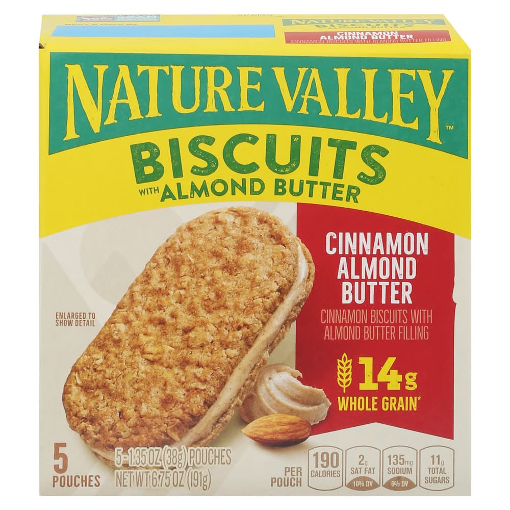 Nature Valley Sandwich Biscuits, Cinnamon Almond Butter (5 x 1.35 oz)