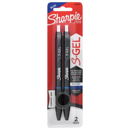Sharpie 0.7 mm Blue S-Gel Medium Pens (2 ct)