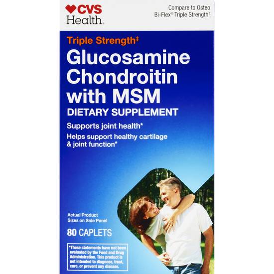 CVS Health Glucosamine Chondroitin with MSM Caplets, 80 CT