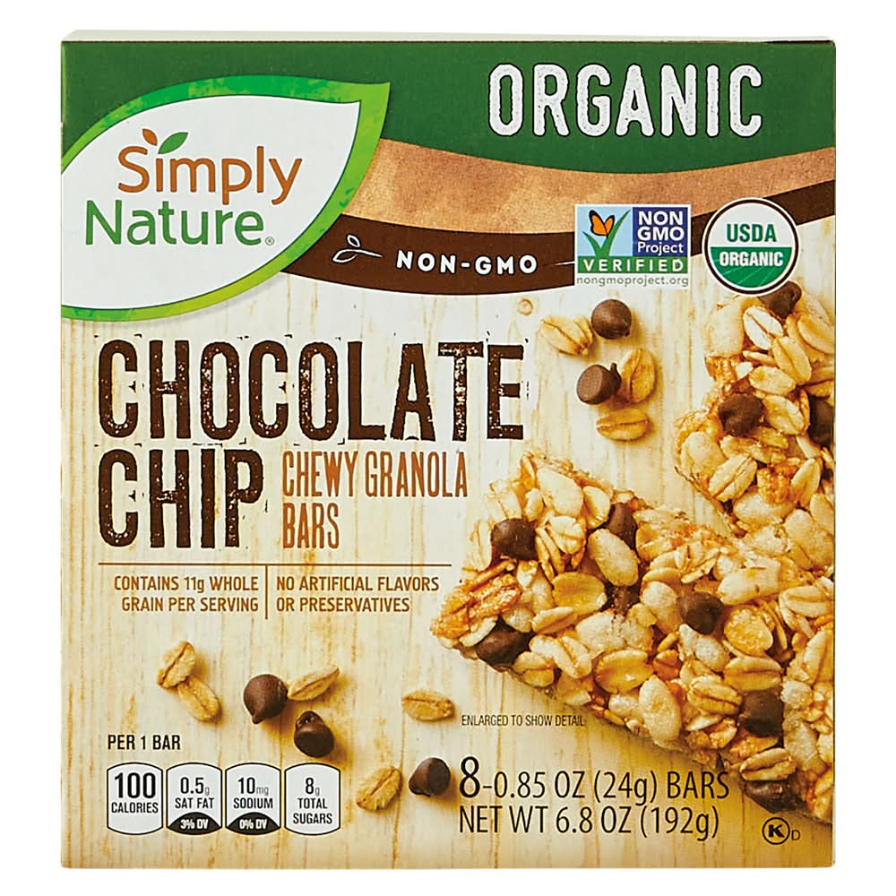 Simply Nature Organic Chewy Granola Bars, Chocolate Chip (8 x 0.85 oz)