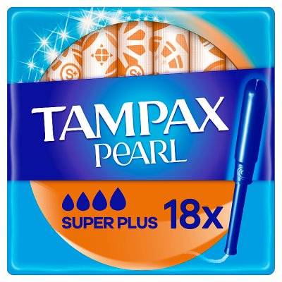 Tampax Pearl Super Plus Tampons With Applicator (18 ct)