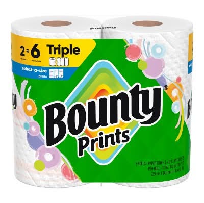Bounty Select-A-Size Prints Paper Towels, White (2 ct)