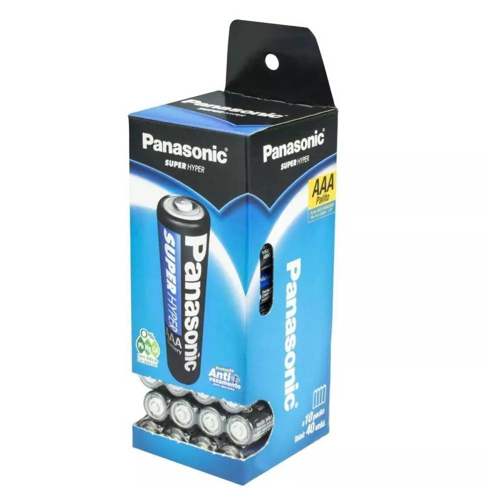 Panasonic pack pilha comum palito aaa super hyper (40 un)