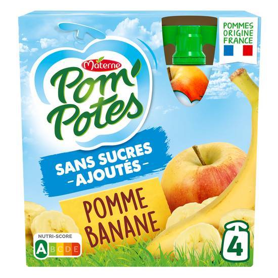 Materne - Pom'potes compote sans sucres ajoutés (pomme - banane)