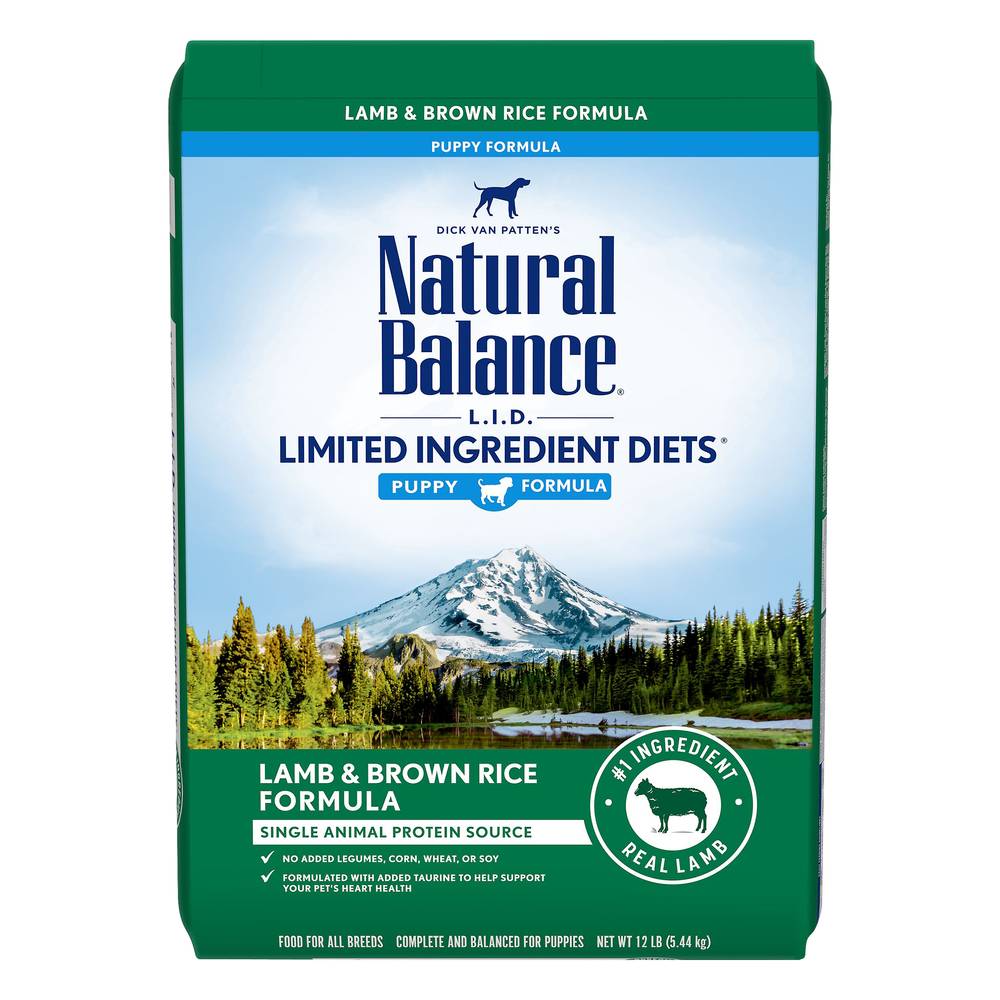 Natural Balance Limited Ingredient Diets Puppy Formula Lamb & Brown Rice Formula Dog Food (12 lbs)