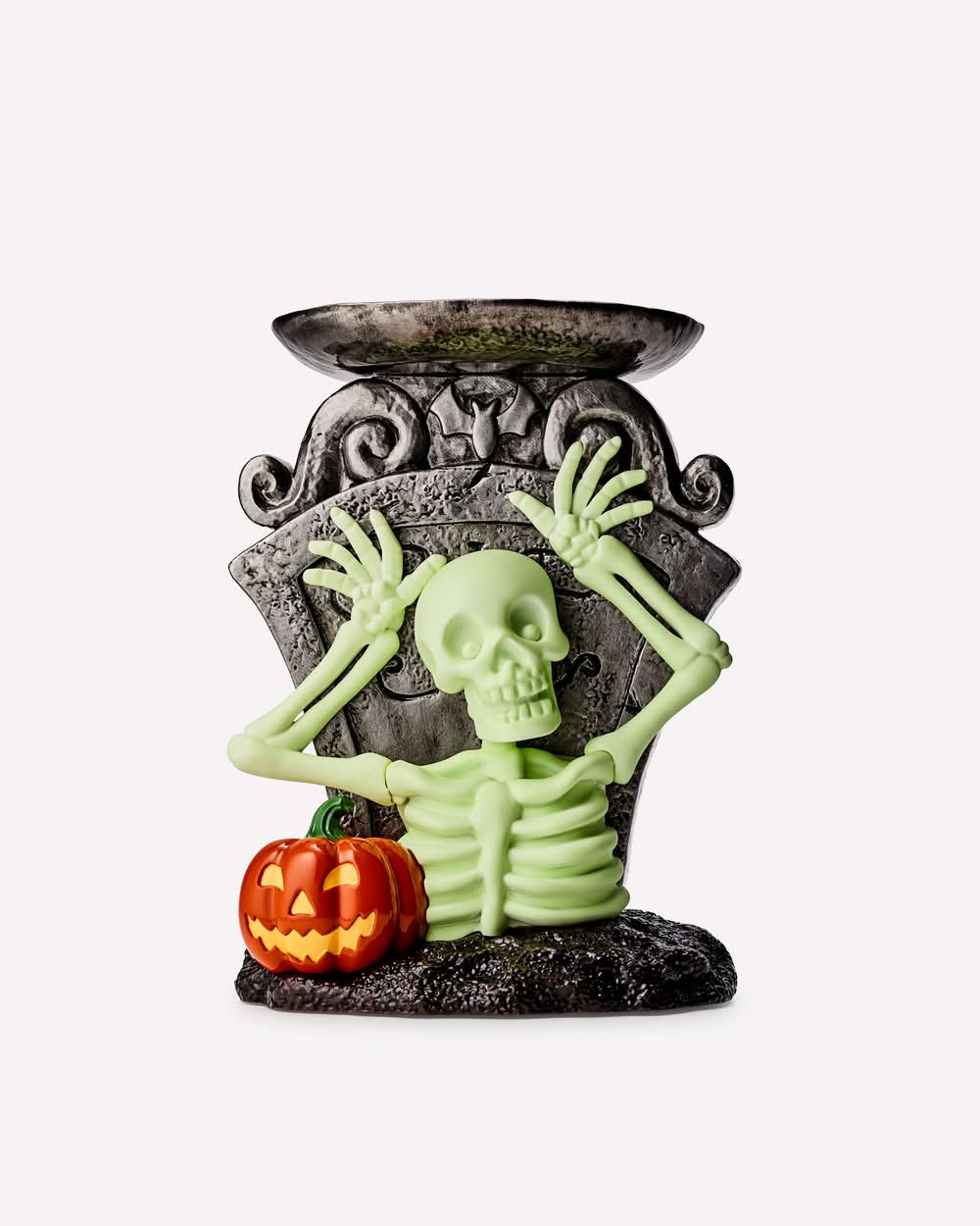 Bath & Body Works Glow in the Dark Skeleton Boo! Pedestal Candle Holder
