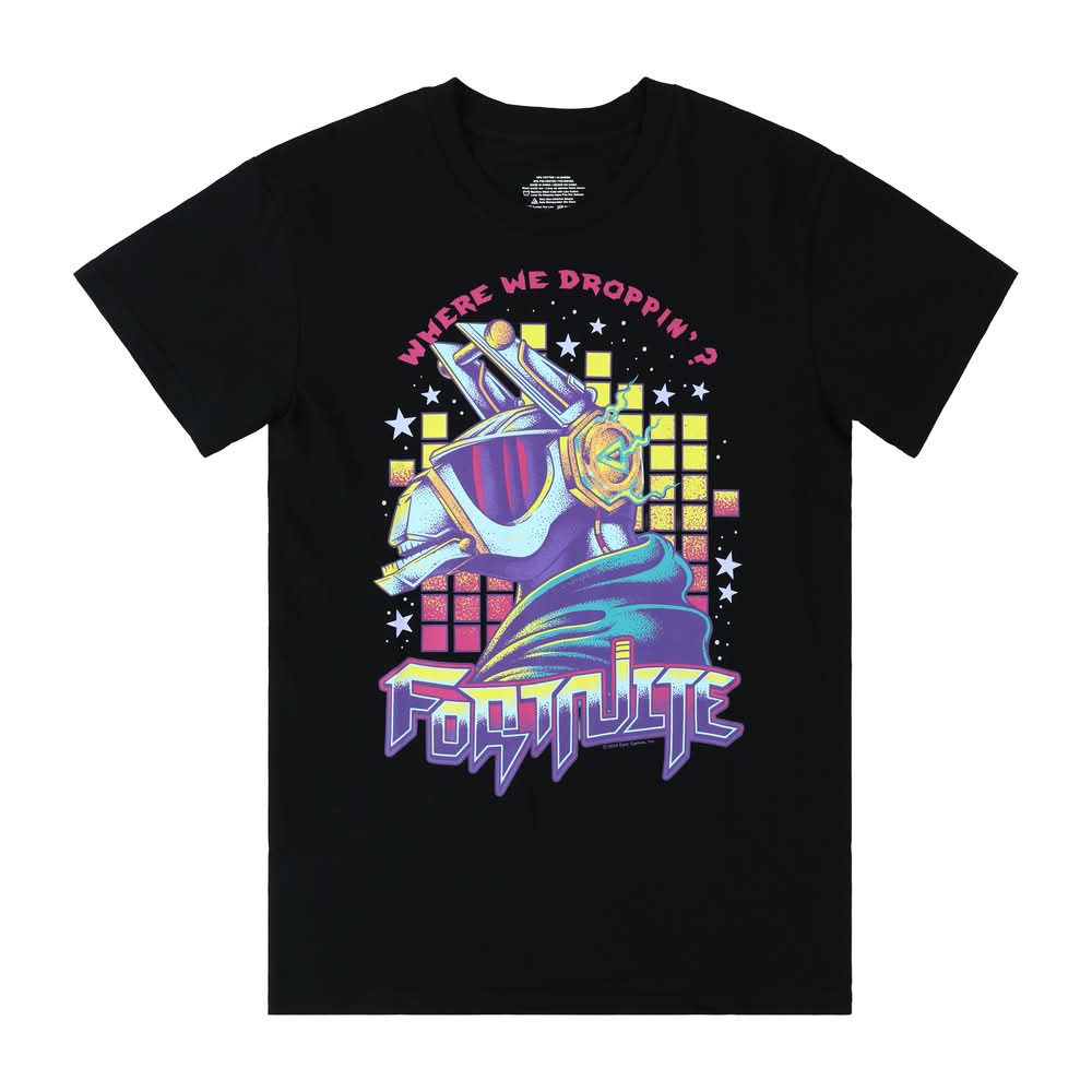 Fortnite Llama Where We Droppin' Graphic Tee Large Black